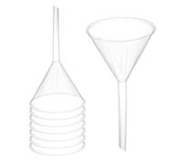 PATIKIL 3.5 Inch Clear Plastic Funnel, 8 Pcs Wide Mouth Multipurpose Transfer Funnel with Long Spout for Filling Water Bottle Liquid Lab Spices Powder Oil