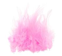 PATIKIL 3-5 Inch Rooster Feathers, 100 Pack Bulk Natural Feathers for Crafts Colorful Fluffy Craft Feathers for Dream Catcher Handwork Clothing Costumes Wedding, Pink