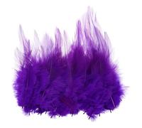 PATIKIL 3-5 Inch Rooster Feathers, 200 Pack Bulk Natural Feathers for Crafts Colorful Fluffy Craft Feathers for Dream Catcher Handwork Clothing Costumes Wedding, Purple
