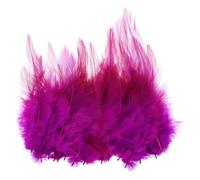 PATIKIL 3-5 Inch Rooster Feathers, 200 Pack Bulk Natural Feathers for Crafts Colorful Fluffy Craft Feathers for Dream Catcher Handwork Clothing Costumes Wedding, Rose Red