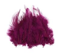 PATIKIL 3-5 Inch Rooster Feathers, 200 Pack Bulk Natural Feathers for Crafts Colorful Fluffy Craft Feathers for Dream Catcher Handwork Clothing Costumes Wedding, Burgundy