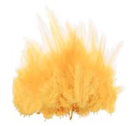 PATIKIL 3-5 Inch Rooster Feathers, 200 Pack Bulk Natural Feathers for Crafts Colorful Fluffy Craft Feathers for Dream Catcher Handwork Clothing Costumes Wedding, Gold