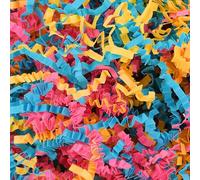 PATIKIL 3.5 oz Crinkle Cut Paper, Shred Packing Grass Cushion Paper Streamer for Wedding Birthday Engagement Christmas Craft Gift Boxes Bags Basket Filler, Yellow/Rose Red/Blue