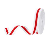 PATIKIL 3/5" White Red Striped Grosgrain Ribbon, 10 Yard Polyester Fabric Stripe Craft Ribbon Double Faced Design for Bow Gift Wrapping DIY Making Christmas Decorations