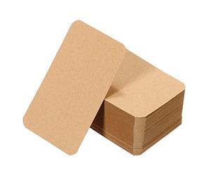 PATIKIL 3.5" x 2" Blank Paper Business Cards, 100 Pack Small Index Flash Cards Words Message Note Card Mini Paper Tags for DIY Gift Craft Scrapbooking, Brown