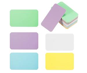 PATIKIL 3.5" x 2" Blank Paper Business Cards, 500 Pack Small Index Flash Cards Words Message Note Card Mini Paper Tags for DIY Gift Craft Scrapbooking, White Yellow Blue Green Purple