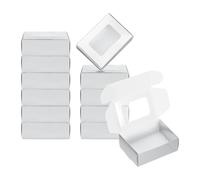 PATIKIL 3.5"x2.5"x1.3" Paper Soap Box with Window, 30 Pack Homemade Soap Boxes Rectangle Presents Packaging Boxes for Birthday Christmas DIY Craft, Silver