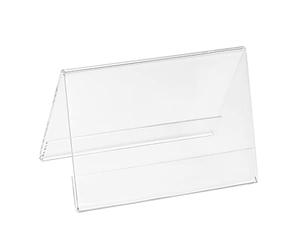 PATIKIL 3.51 x 2.34inch Acrylic Name plate Holders Desk Sign Frame,10Pcs Transparent Name Tent Holders, Table Display for Table Menu Card Holders Triangle Conference Card Holder