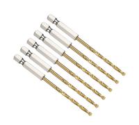 PATIKIL 3.5mm Hex Shank Drill Bit, M2 High-Speed Steel Bits Quick Change Design for Impact Driver 135° Titanium Nitride TiN Coated for Stainless Steel Hard Metal - 6 Pack