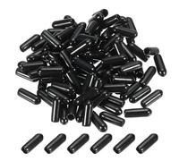 PATIKIL 3.5MM Vinyl Rubber End Caps, 120 Pack Flexible Bolt Screw Covers Caps Round Thread Protector Caps for Metal Tubing Rod Bolts, Black