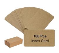 PATIKIL 3.5x2 Inch Blank Kraft Paper Note Card, 100Pcs Small Blank Paper Message Business Cards for Reminder Study DIY Craft Invitation Tag Flash Vocabulary Word, Leather