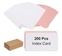 PATIKIL 3.5x2 Inch Blank Kraft Paper Note Card, 100Pcs Small Blank Paper Message Business Cards for Reminder Study DIY Craft Invitation Tag Flash Vocabulary Word, White/Pink