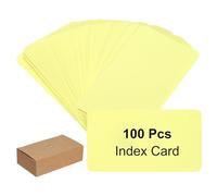 PATIKIL 3.5x2 Inch Blank Kraft Paper Note Card, 100Pcs Small Blank Paper Message Business Cards for Reminder Study DIY Craft Invitation Tag Flash Vocabulary Word, Yellow