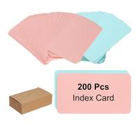 PATIKIL 3.5x2 Inch Blank Kraft Paper Note Card, 100Pcs Small Blank Paper Message Business Cards for Reminder Study DIY Craft Invitation Tag Flash Vocabulary Word, Pink/Blue