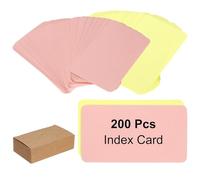 PATIKIL 3.5x2 Inch Blank Kraft Paper Note Card, 100Pcs Small Blank Paper Message Business Cards for Reminder Study DIY Craft Invitation Tag Flash Vocabulary Word, Yellow/Pink