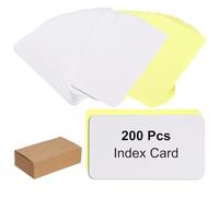 PATIKIL 3.5x2 Inch Blank Kraft Paper Note Card, 100Pcs Small Blank Paper Message Business Cards for Reminder Study DIY Craft Invitation Tag Flash Vocabulary Word, White/Yellow