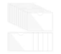 PATIKIL 3.5x4.7" Adhesive Index Card Pockets with Top Open for Loading, 15Pcs Plastic Label Holders for Organizing and Protecting Business Card Library Card Storage Bins Photo, Clear