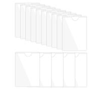 PATIKIL 3.5x5.1" Adhesive Index Card Pockets with Top Open for Loading, 15Pcs Plastic Label Holders for Organizing and Protecting Business Card Library Card Storage Bins Photo, Clear