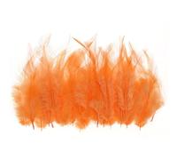 PATIKIL 3-6 Inch Saddle Hackle Rooster Feather, 50 Pcs Bulk Natural Feathers Fluffy Craft Feathers for Dream Catcher Earrings Pendant, Orange