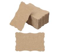 PATIKIL 3.7"x2.4" Blank Paper Business Cards, 200 Pack Small Index Flash Cards Words Message Note Card Mini Paper Tags Lace for DIY Gift, Brown