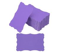 PATIKIL 3.7"x2.4" Blank Paper Business Cards, 200 Pack Small Index Flash Cards Words Message Note Card Mini Paper Tags Lace for DIY Gift, Purple