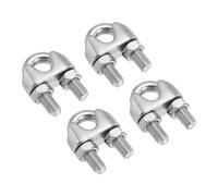 PATIKIL 3/8" / 10mm Wire Rope Cable Clip Clamp, 4Pcs M10 304 Stainless Steel U Bolt Saddle Fastener for Rigging Railing, Silver Tone