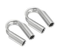 PATIKIL 3/8"/ 10mm Wire Rope Tube Thimble, 2 Pack 304 Stainless Steel Rope Thimbles for Towing Rigging, Silver