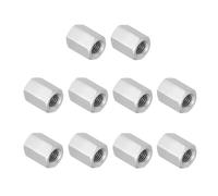 PATIKIL 3/8"-16 UNC 304 Stainless Steel Hex Coupling Nuts, 10Pcs 0.8" Length Fully Threaded Rod Coupling Nut Studding Connector Fasteners, Silver Tone