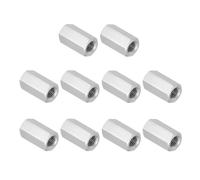 PATIKIL 3/8"-16 UNC 304 Stainless Steel Hex Coupling Nuts, 10Pcs 1.2" Length Fully Threaded Rod Coupling Nut Studding Connector Fasteners, Silver Tone