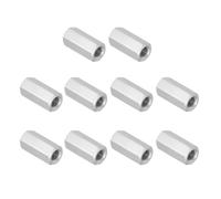 PATIKIL 3/8"-16 UNC 304 Stainless Steel Hex Coupling Nuts, 10Pcs 1.4" Length Fully Threaded Rod Coupling Nut Studding Connector Fasteners, Silver Tone