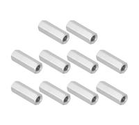 PATIKIL 3/8"-16 UNC 304 Stainless Steel Hex Coupling Nuts, 10Pcs 2" Length Fully Threaded Rod Coupling Nut Studding Connector Fasteners, Silver Tone