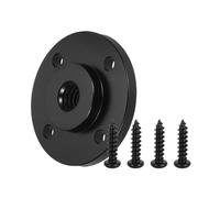 PATIKIL 3/8-16 UNC Female Thread Microphone Flange Mount, Desktop Gooseneck Table Mounts Base with Round Head Screw, Black