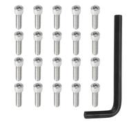 PATIKIL 3/8"-16 x 1-1/4" Socket Head Screws Cap Bolt, 10Pcs 304 Stainless Steel Hexagon Socket Screws with Hex Wrenches Full Thread for Road Bicycle Mountain Bike Auto, Silver/Black