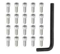 PATIKIL 3/8"-16 x 1" Socket Head Screws Cap Bolt, 10Pcs 304 Stainless Steel Hexagon Socket Screws with Hex Wrenches Full Thread for Road Bicycle Mountain Bike Auto, Silver/Black