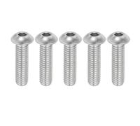 PATIKIL 3/8-16x1-1/2" Button Head Socket Cap Screws, 5 Pcs 304 Stainless Steel 18-8 Socket Cap Screw Bolts Allen Hex Drive Full Thread Fine Thread UNC