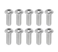PATIKIL 3/8-16x1" Button Head Socket Cap Screws, 10 Pcs 304 Stainless Steel 18-8 Socket Cap Screw Bolts Allen Hex Drive Full Thread Fine Thread UNC
