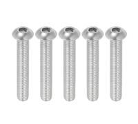 PATIKIL 3/8-16x2-1/2" Button Head Socket Cap Screws, 5 Pcs 304 Stainless Steel 18-8 Socket Cap Screw Bolts Allen Hex Drive Full Thread Fine Thread UNC