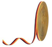 PATIKIL 3/8" Black Red Yellow Striped Grosgrain Ribbon, 55 Yard Polyester Fabric Stripe Craft Ribbon Double Faced Design for Bow Gift Wrapping DIY Making Garment Christmas Decorations
