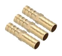 PATIKIL 3/8" Brass Hose Barb Fitting, 5 Pcs Straight Barb Union Fittings Metals Splicer Mender Connector Barbed Adapter Air Hose Repair Kit for Water Oil Fuel Gas