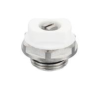 PATIKIL 3/8" BSP Male Thread Manual Radiator Air Vent Plug Valve, Nickel Plated Brass Plug for Radiator Heater, Silver White