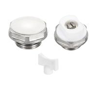 PATIKIL 3/8" BSP Male Thread Manual Radiator Air Vent Plug Valves Kits with Key, Nickel Plated Brass Plug for Radiator Heater, Silver White
