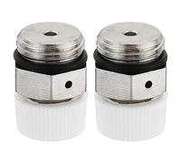PATIKIL 3/8" BSP Male Thread Manual Radiator Air Vent Valves, 2 Pack Nickel Plated Brass Plug Valve No Need Key for Radiator Heater, Silver White