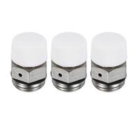 PATIKIL 3/8" BSP Male Thread Manual Radiator Air Vent Valves, 3 Pack Nickel Plated Brass Plug Valve No Need Key for Radiator Heater, Silver White