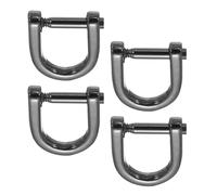 PATIKIL 3/8" D-Rings Screw in Shackle, 4 Pcs Horseshoe U Shape D Ring Zinc Alloy Semicircle Buckles Replacement for Purse Keychain Collar Accessories Craft, Black