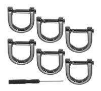 PATIKIL 3/8" D-Rings Screw in Shackle, 6 Pcs Horseshoe U Shape D Ring Zinc Alloy Semicircle Buckles Replacement for Purse Keychain Collar Accessories Craft, Black