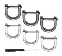 PATIKIL 3/8" D-Rings Screw in Shackle, 8 Pcs Horseshoe U Shape D Ring Zinc Alloy Semicircle Buckles Replacement for Purse Keychain Collar Accessories Craft, Silver/Black
