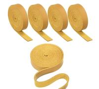 PATIKIL 3/8" Flat Leather Strap, 5 Pcs 40" Length PU Leather Strip Single Sided String Cord Strip for Crafts Necklace Bracelets Bag Straps Jewelry Making, Yellow