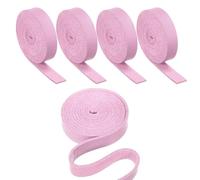 PATIKIL 3/8" Flat Leather Strap, 5 Pcs 40" Length PU Leather Strip Single Sided String Cord Strip for Crafts Necklace Bracelets Bag Straps Jewelry Making, Pink