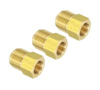PATIKIL 3/8 Inch Female Flare x 5/8 Inch Male Flare Connectors, 3pcs SAE 45 Degree Brass Adapter Pipe Fitting for Air Gas Line Refrigeration HVAC