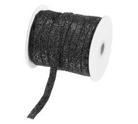 PATIKIL 3/8 Inch x 50 Yards Glitter Velvet Ribbon, Sparkly Fabric Metallic Ribbons Gift Wrapping Roll for Crafts Hair Bow Wreaths Chrismas Tree Decorations, Black